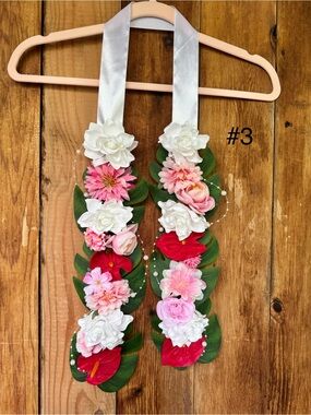 Handmade Pink & White Floral Scarf Wrap